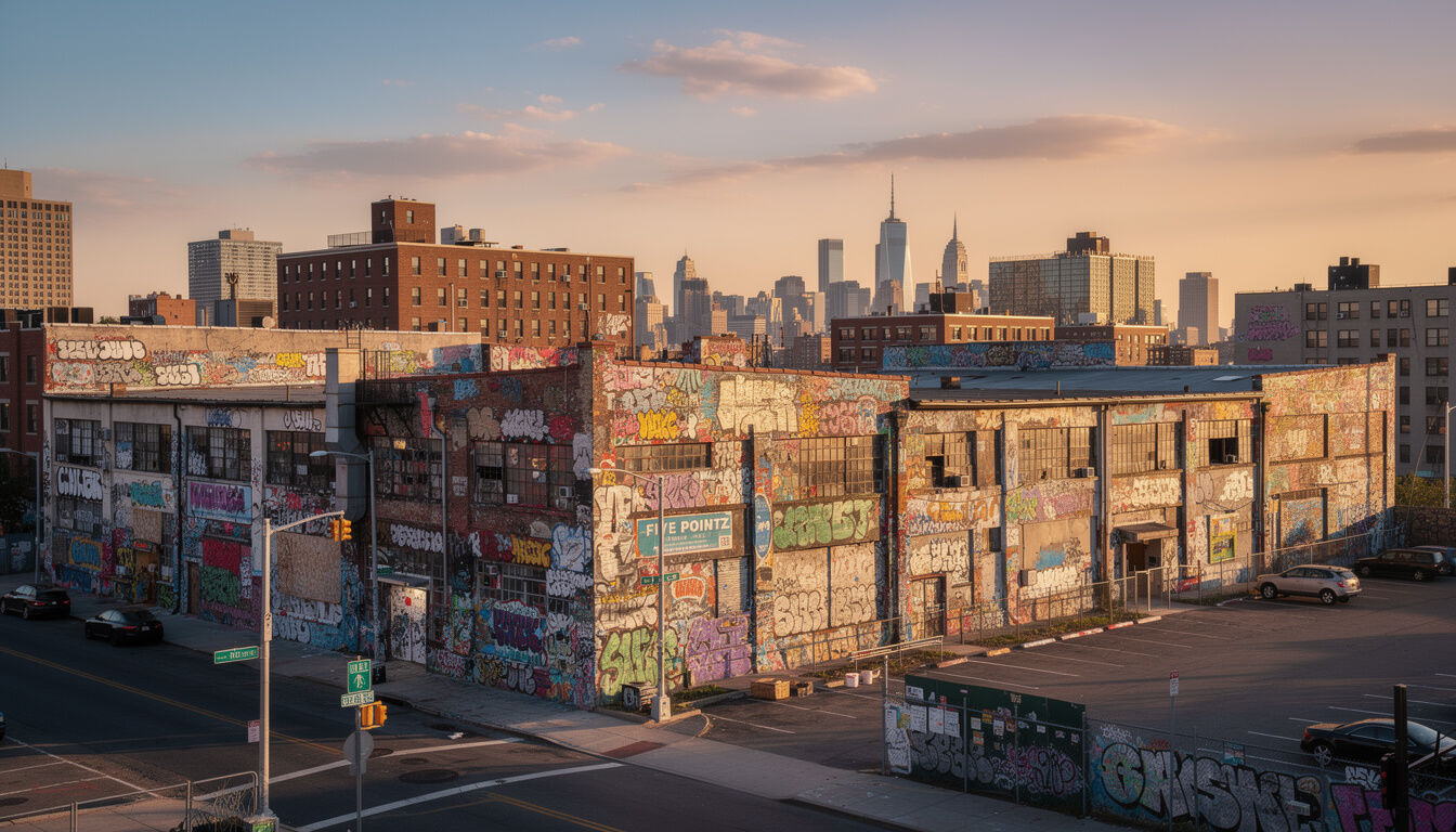 Découvrez 5 Pointz à New York, le sanctuaire emblématique du graffiti urbain, où l'art de rue s'exprime dans toute sa diversité et créativité.