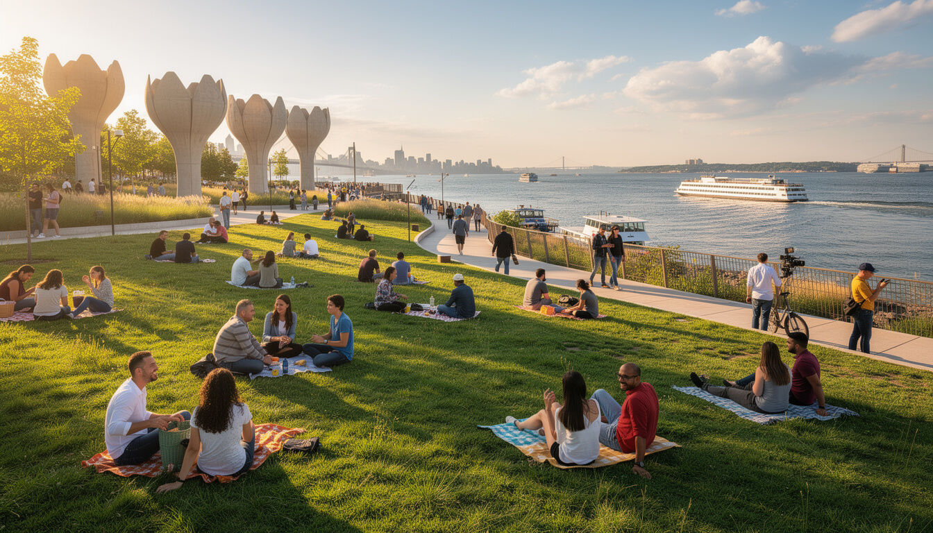 Découvrez Little Island, le parc emblématique situé sur la Hudson River, un oasis urbain unique alliant nature, art et loisirs au cœur de New York.