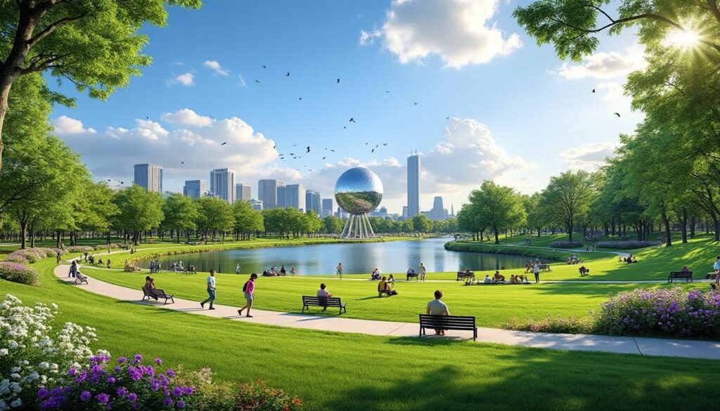 Explorez Flushing Meadows Corona Park, l'oasis naturelle du Queens, offrant espaces verts, activités de plein air et sites incontournables pour toute la famille.