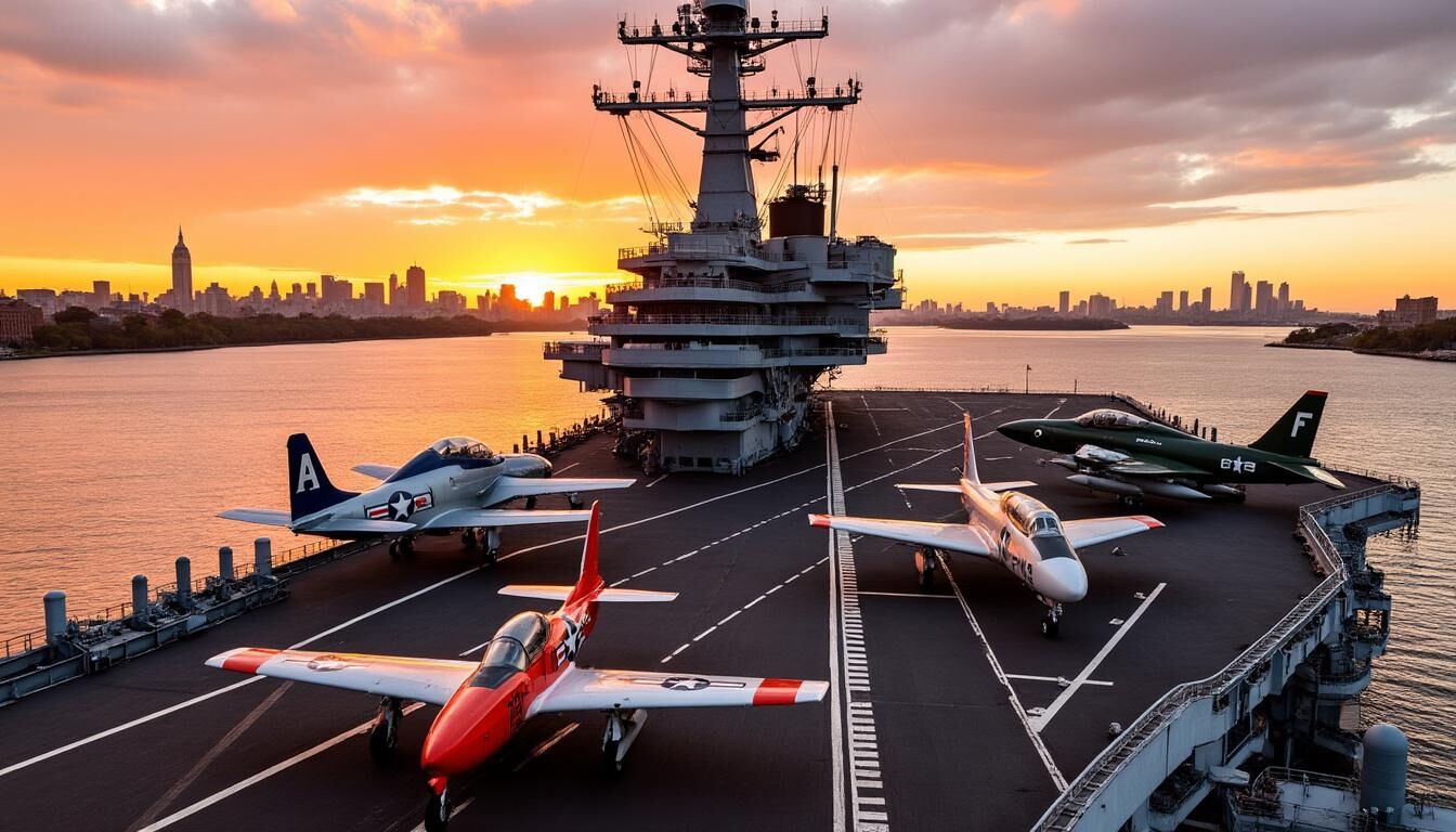 Découvrez l'Intrepid Sea, Air and Space Museum à New York, un musée unique dédié à l'histoire maritime, aérienne et spatiale, présentant des expositions fascinantes et des artefacts emblématiques.