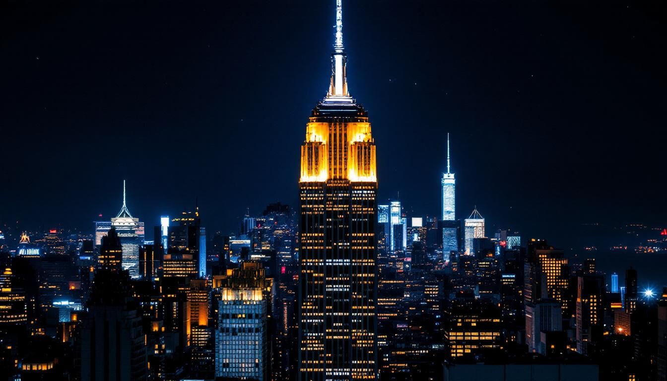 Découvrez l'Empire State Building, le joyau emblématique de New York, célèbre pour son architecture impressionnante et sa vue panoramique inégalée sur la ville.