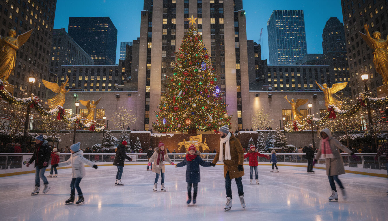Découvrez New York en décembre avec notre guide complet des fêtes et activités hivernales, pour profiter pleinement de la magie de Noël, des marchés de Noël, patinages sur glace et plus encore.