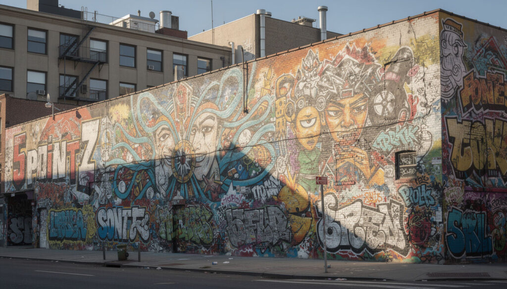 Découvrez 5 Pointz à New York, le sanctuaire emblématique du graffiti urbain, où l'art de rue s'exprime en couleurs vibrantes et messages puissants.