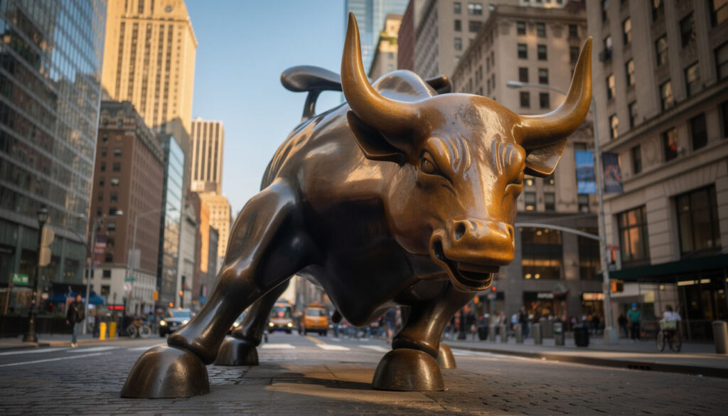 Découvrez l'histoire et la signification du Taureau de Wall Street, symbole emblématique de la puissance et de la prospérité du quartier financier de New York.