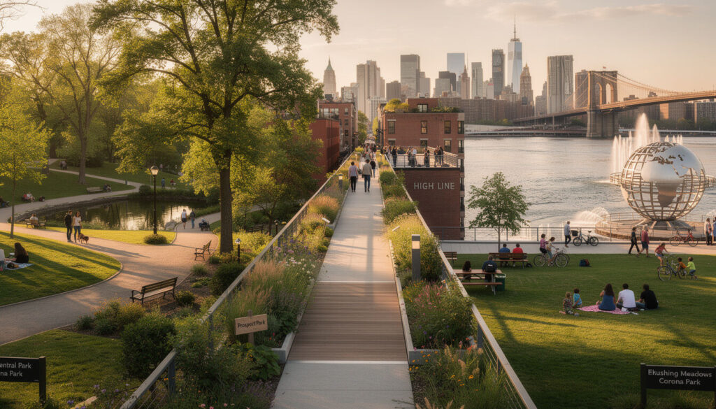 Découvrez les 5 parcs incontournables de New York à ne pas manquer lors de votre visite, pour profiter de paysages magnifiques et d'activités uniques en plein cœur de la ville.