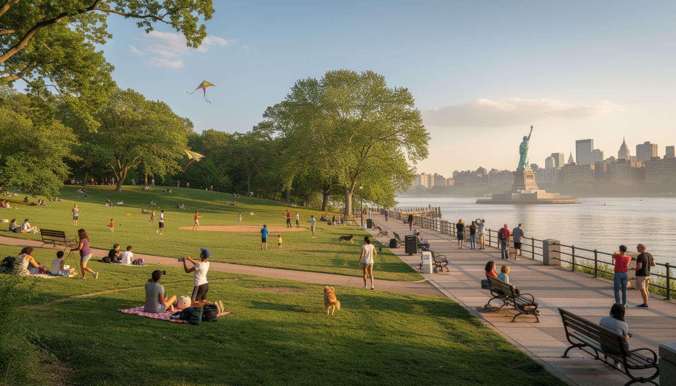 Découvrez les 5 parcs incontournables de New York à visiter absolument pour profiter de la nature, des espaces verts et des activités en plein air au cœur de la Grosse Pomme.