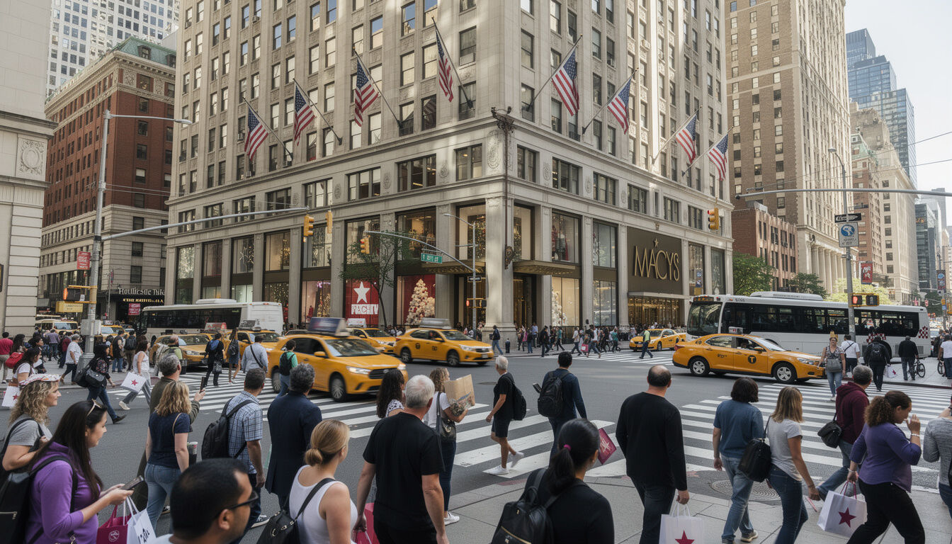 Découvrez Macy's à New York, l'icône incontournable du shopping, offrant une expérience unique avec ses collections tendances, ses promotions exclusives et son ambiance légendaire en plein cœur de la ville.