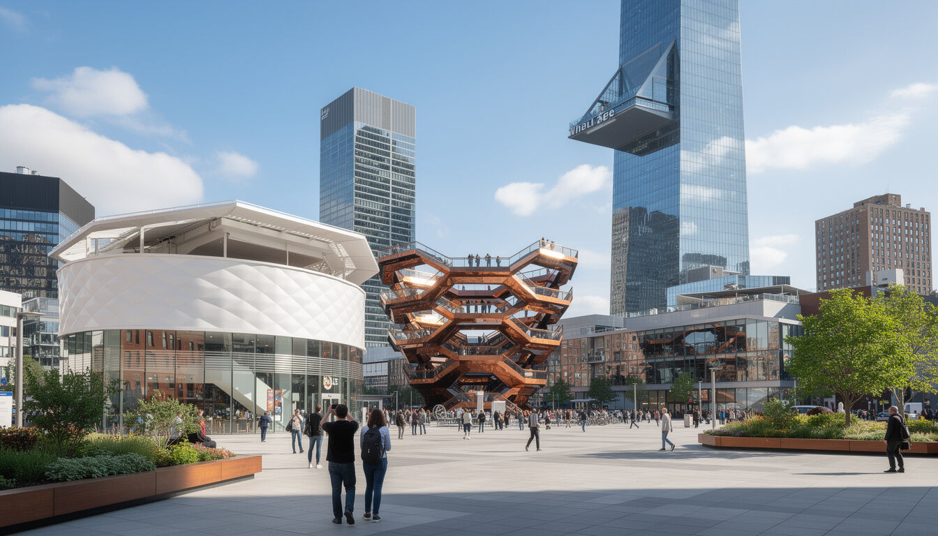 Découvrez The Vessel à New York, une fascinante structure architecturale en forme d’alvéole, symbole d'innovation et de design moderne au cœur de la ville.