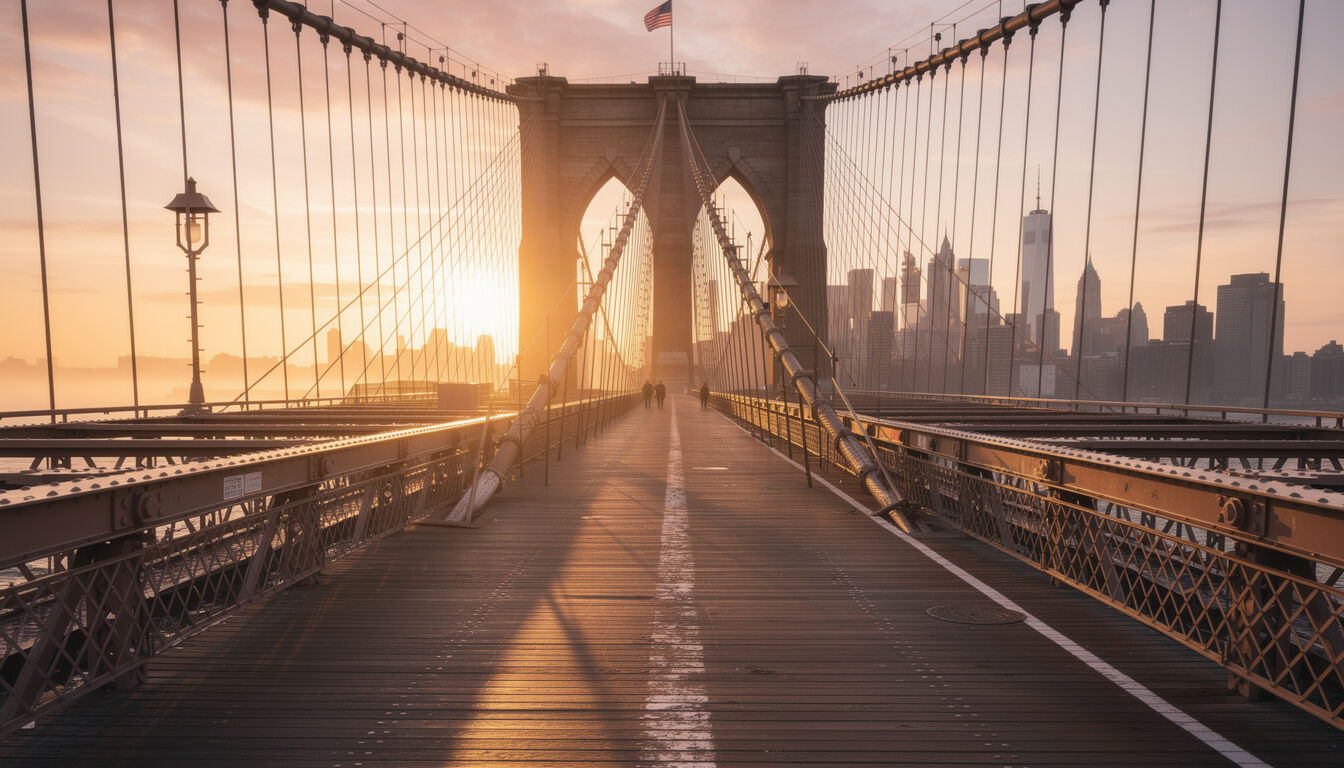 Découvrez la magie de New York en traversant le pont de Brooklyn à pied : une balade incontournable offrant des vues spectaculaires sur la skyline et une expérience unique à ne pas manquer.